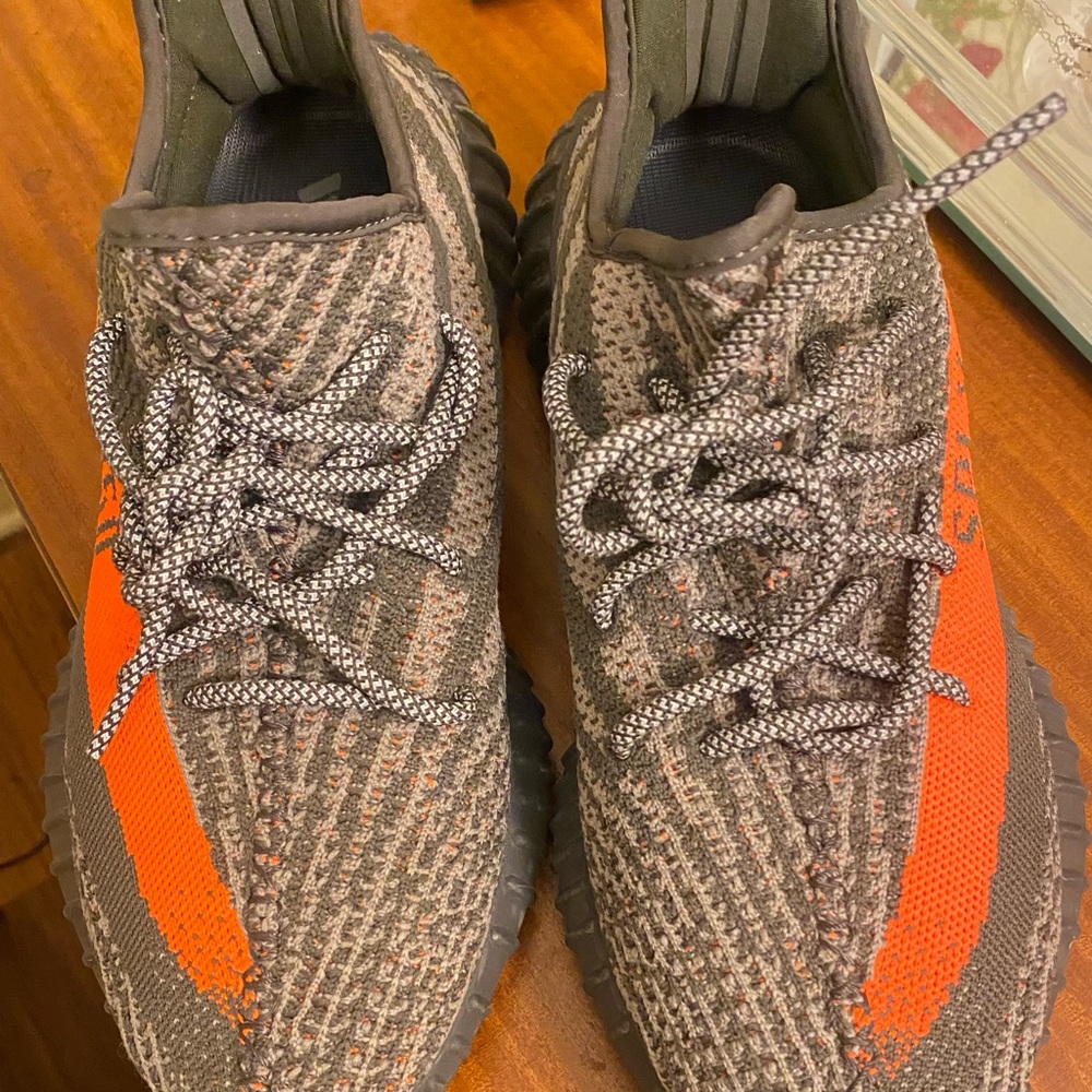 orange and grey yezzy’s!
